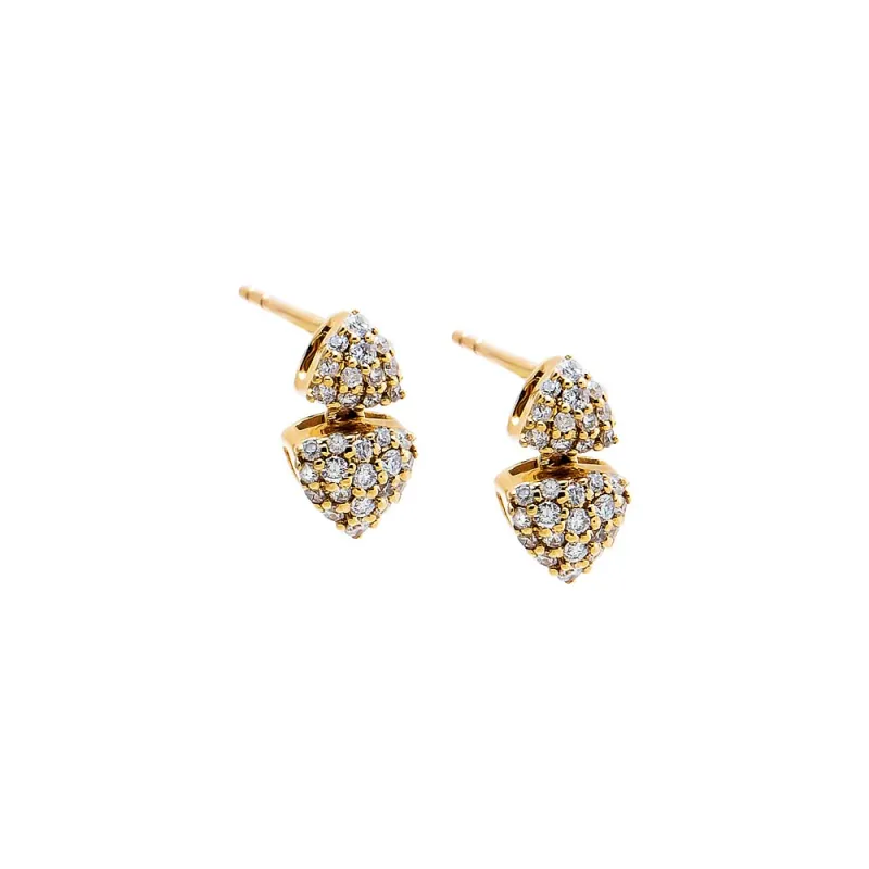 Diamond Double Cluster Stud Earring 14K sold by Adina Eden's