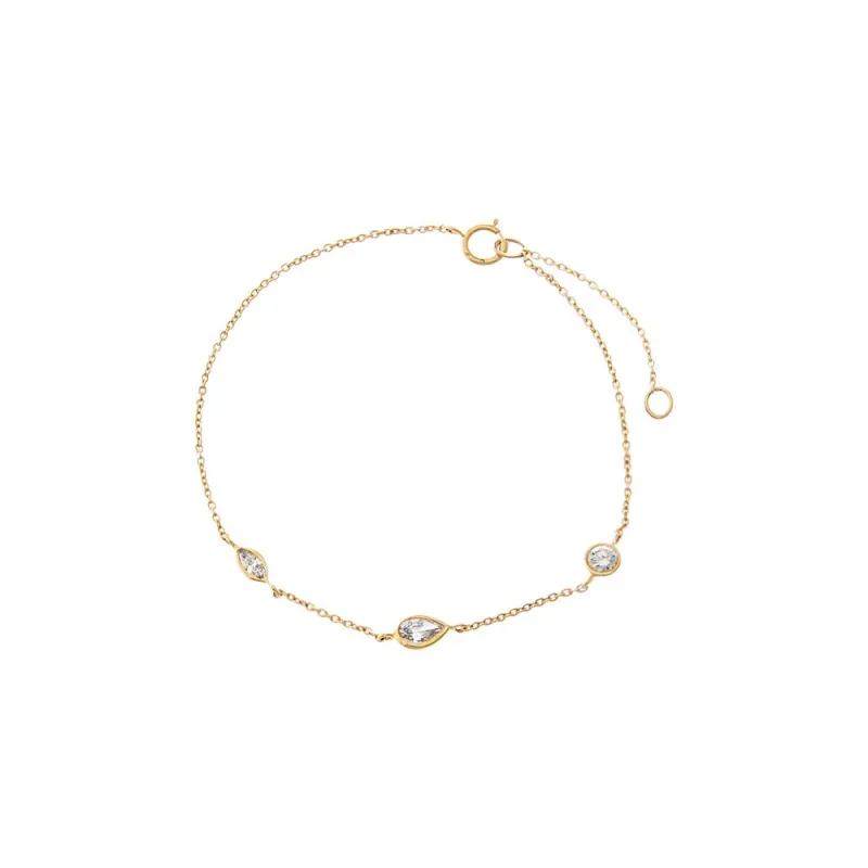 Lab Grown Diamond Multi Bezel Bracelet 14K sold by Adina Eden's