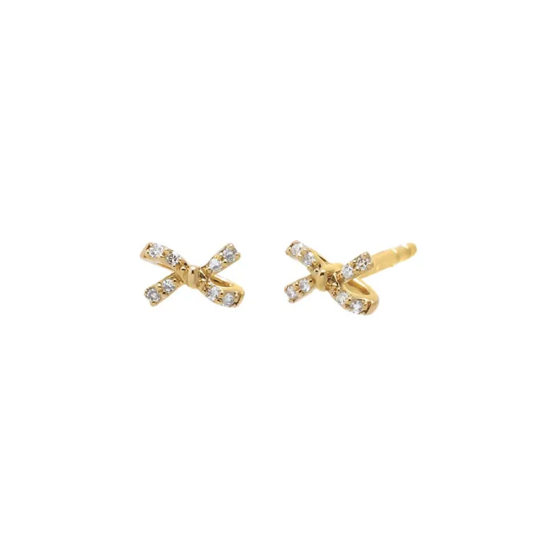 Diamond Set Criss Cross Stud Earring 14K sold by Adina Eden's