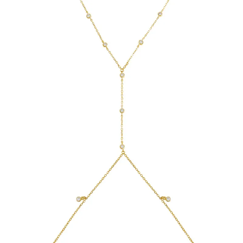 Bezel CZ Shaker Body Chain sold by Adina Eden's