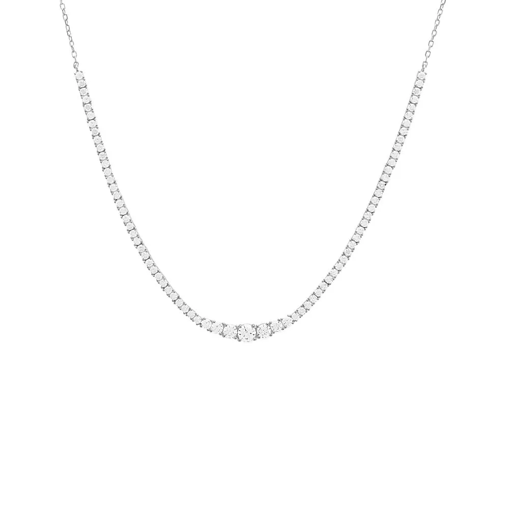 CZ Half Graduated Tennis Necklace sold by Adina Eden's product image thumbnail 3