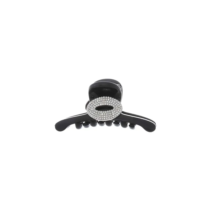 Crystal Pave Oval Black Claw Clip sold by Adina Eden's