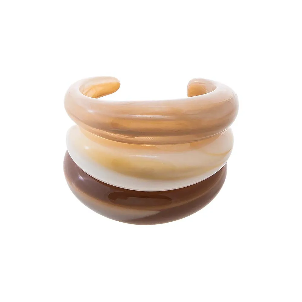 Caramel Cream Resin Bangle Set sold by Adina Eden's product image thumbnail 2