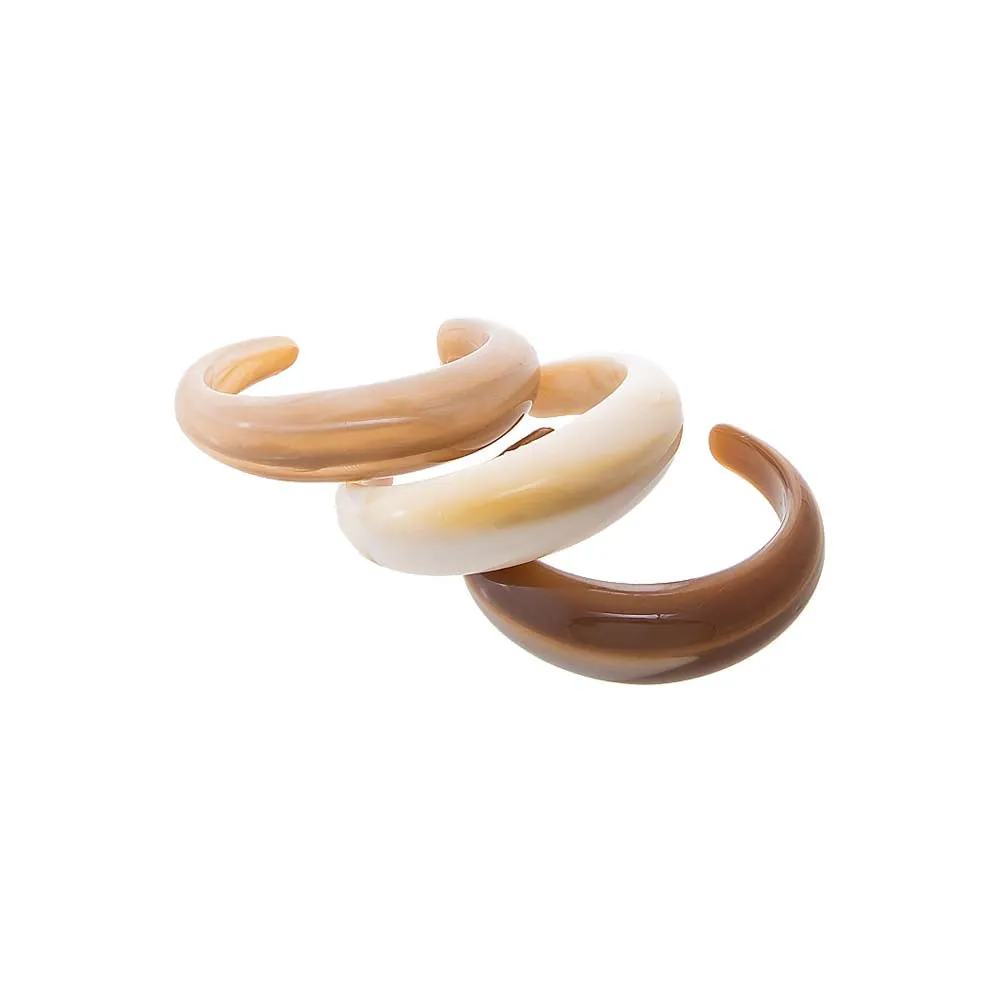 Caramel Cream Resin Bangle Set sold by Adina Eden's