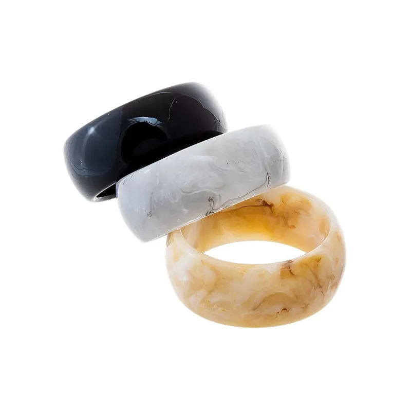 Neutral Marble Resin Bangle Trio Set sold by Adina Eden's