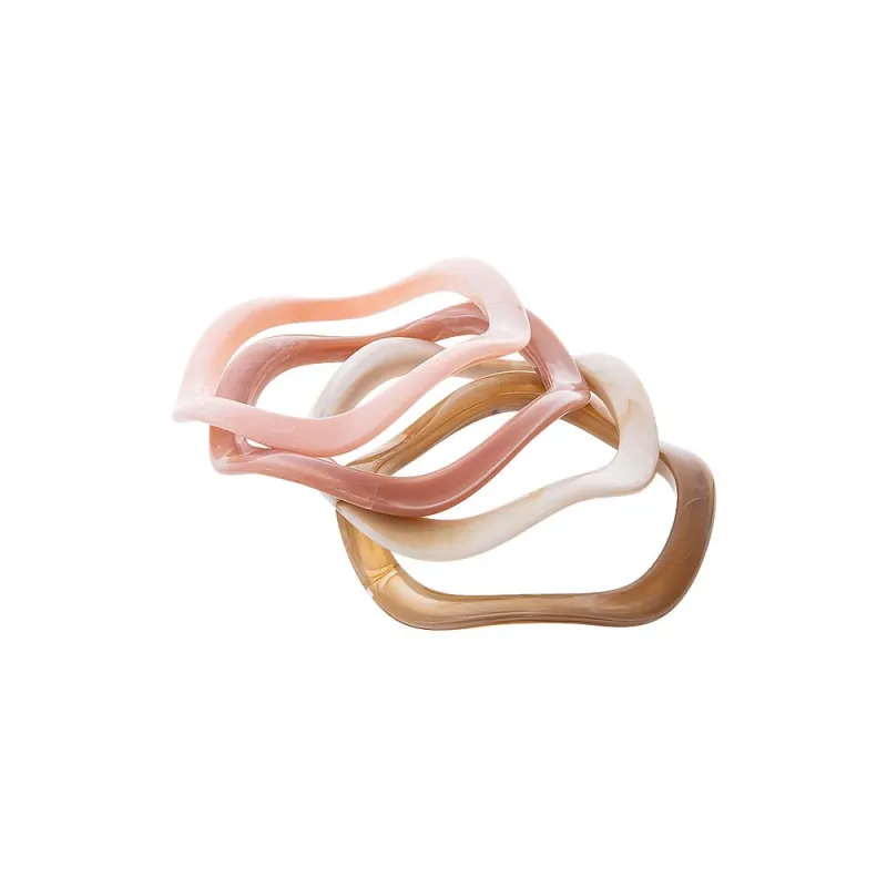 Colored Wavy Resin Bangle Stack Set made by Adina Eden's