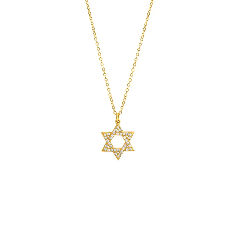 Pavé Star Of David Pendant Necklace sold by Adina Eden's