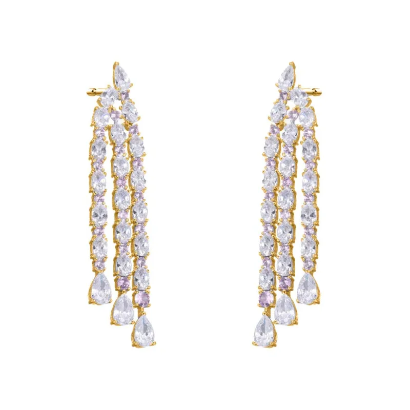 Super Fancy CZ Multi Tennis Drop Stud Earring sold by Adina Eden's
