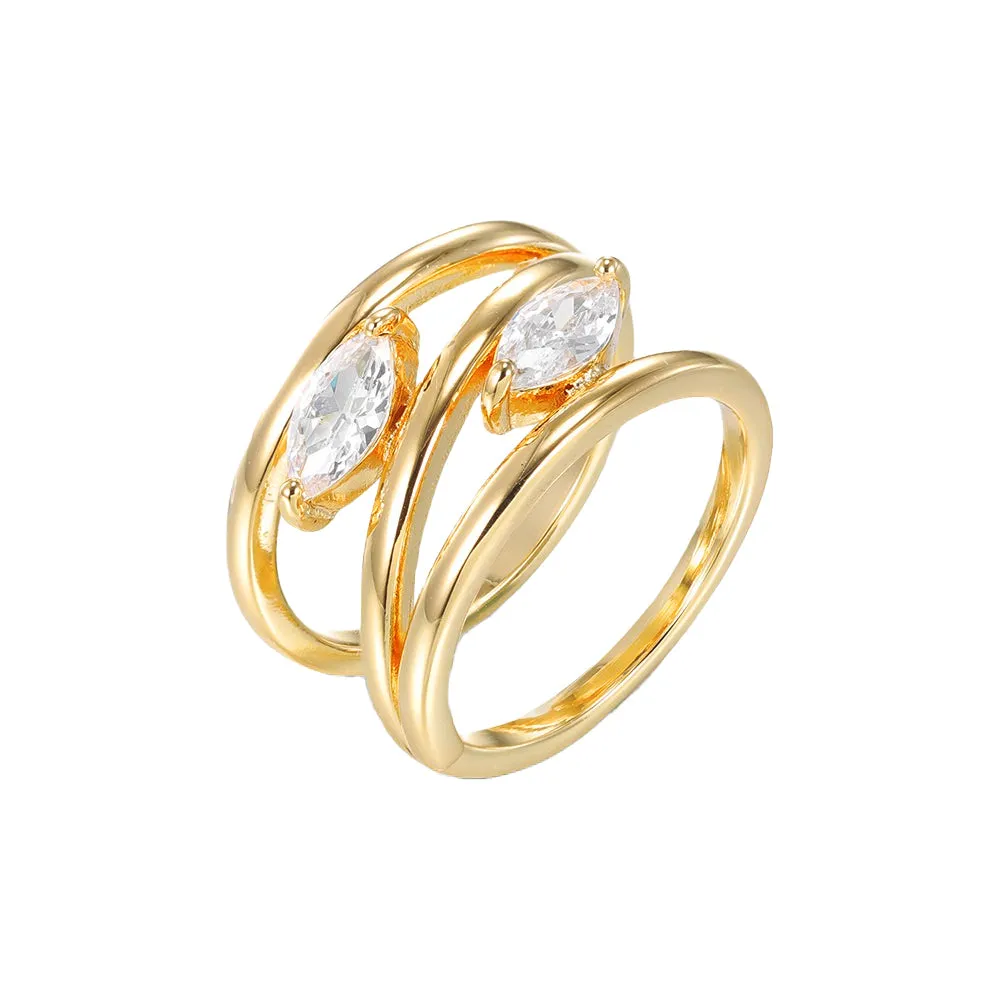CZ Double Marquise Multi Wrap Ring sold by Adina Eden's