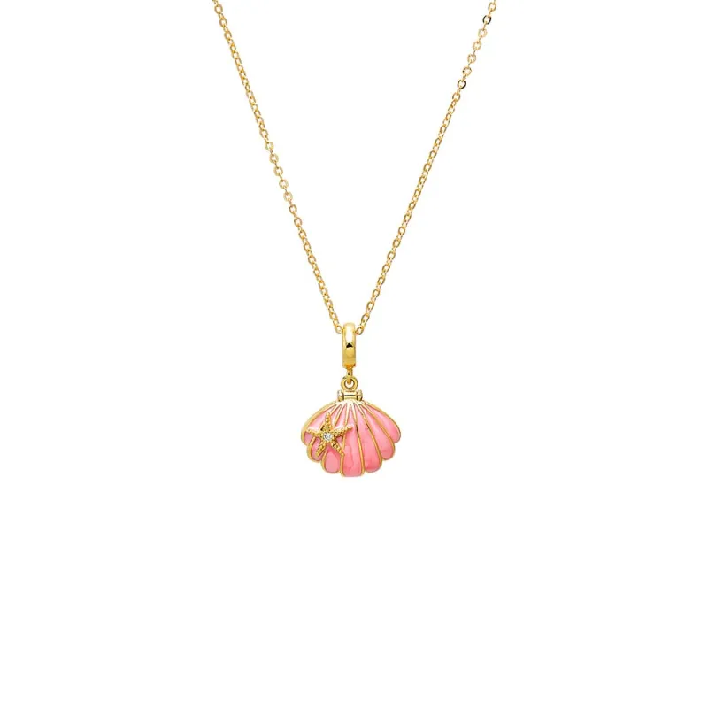 Starfish Accent Pink Shell Pendant Necklace sold by Adina Eden's
