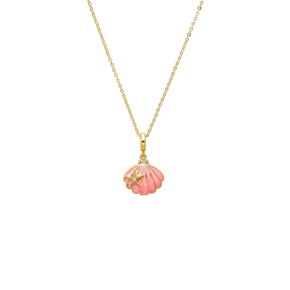 Starfish Accent Pink Shell Pendant Necklace sold by Adina Eden's