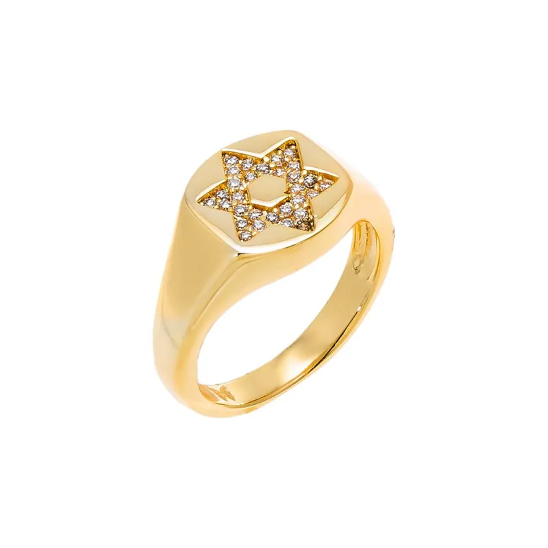 Pave Star of David Pinky Ring sold by Adina Eden's