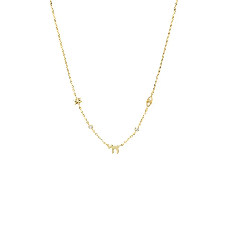 Mini CZ Bezel Jewish Charm Necklace sold by Adina Eden's