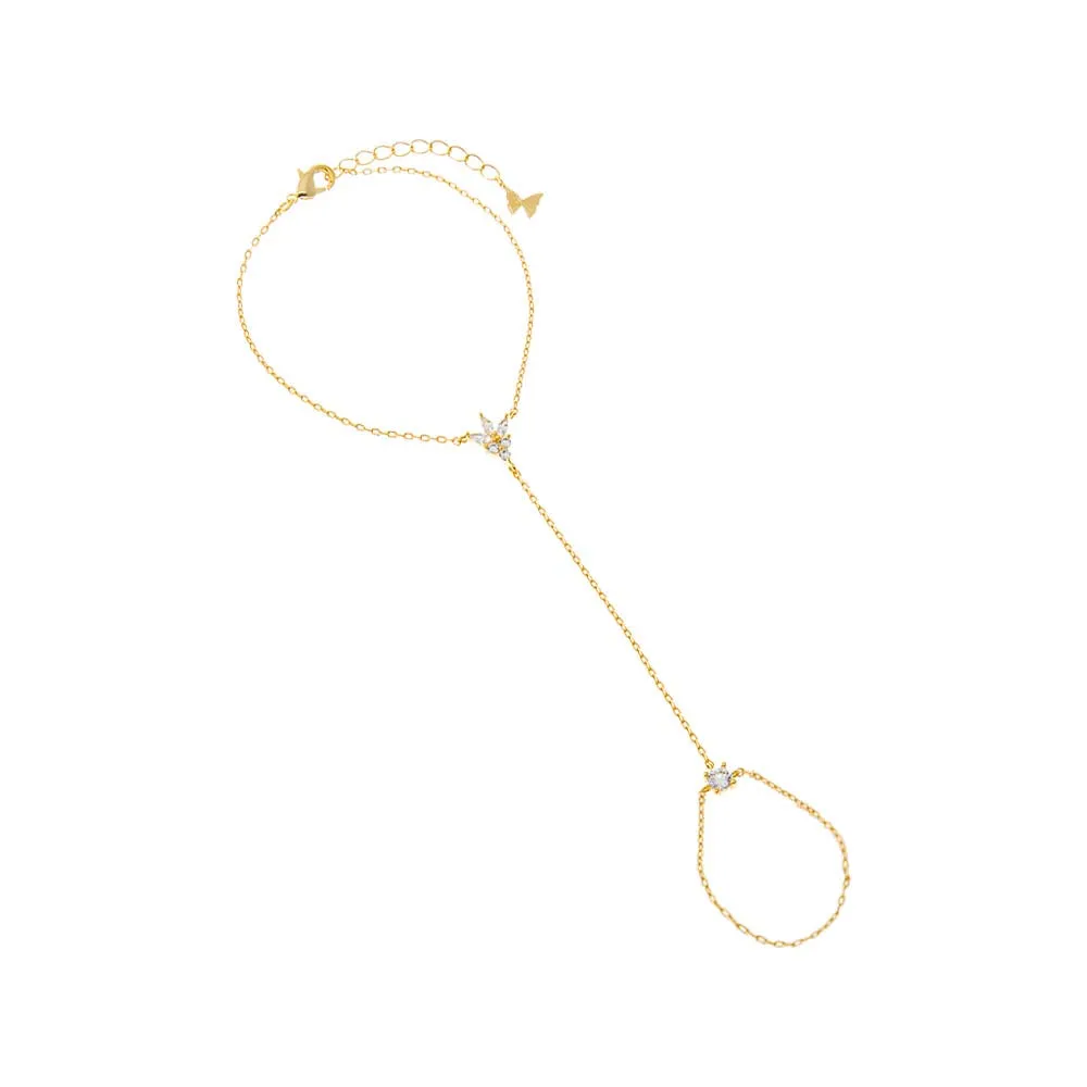 CZ Marquise Cluster Hand Chain sold by Adina Eden's