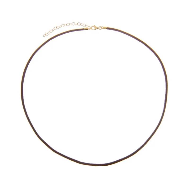 Brown Leather Rope Chain Choker Necklace 14K sold by Adina Eden's