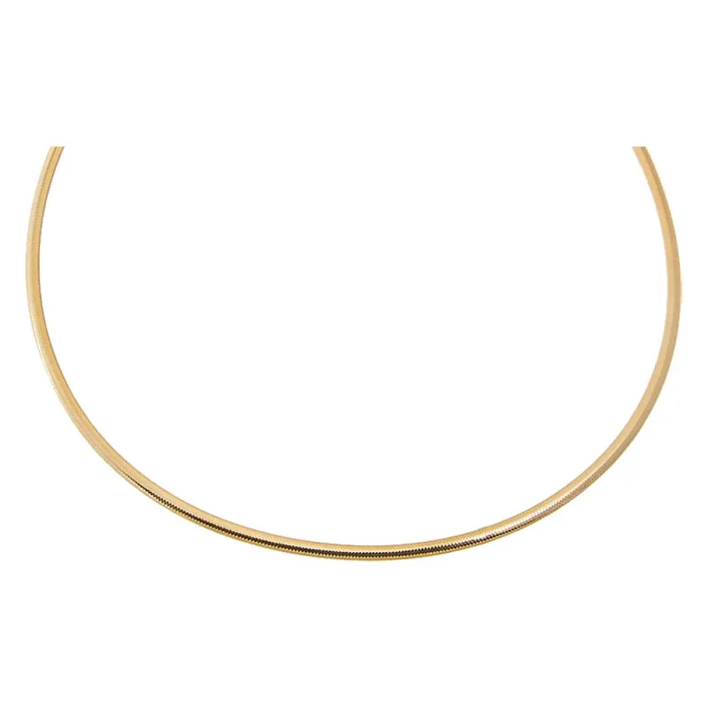 Solid Wide Collar Chain Choker Necklace 14K sold by Adina Eden's