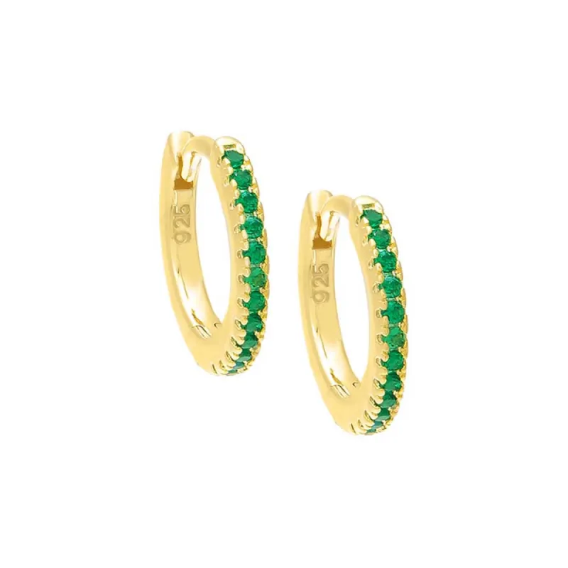 Pavé Colored Huggie Earring sold by Adina Eden's