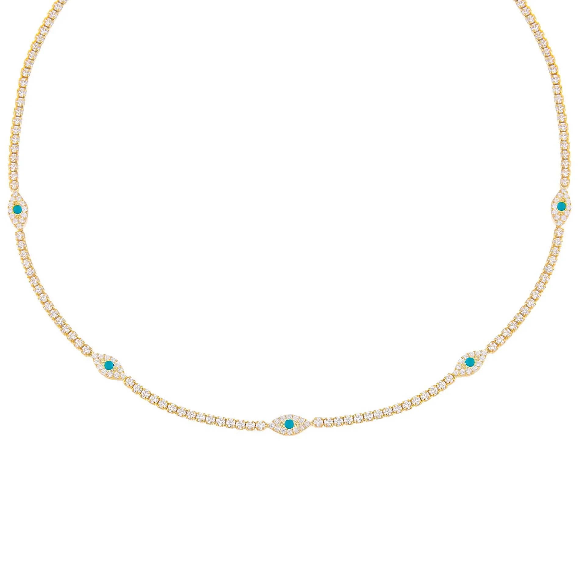 Multi Evil Eye Tennis Choker sold by Adina Eden's