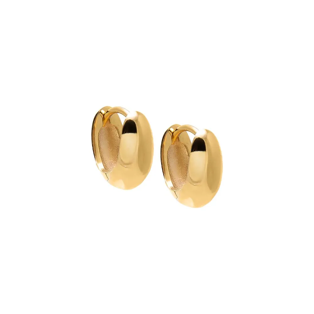 Bold Dome Huggie Earring 14K sold by Adina Eden's