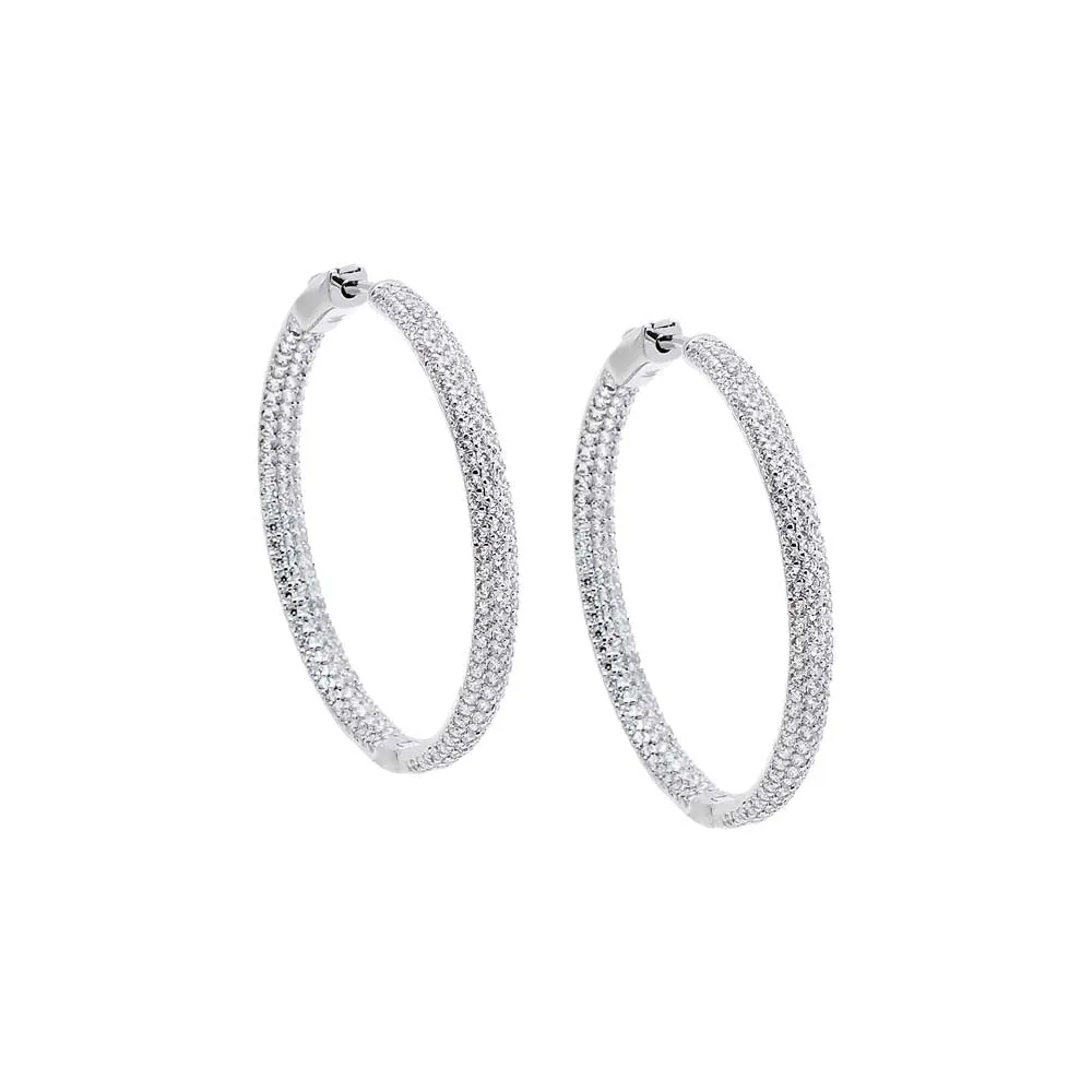 CZ Pavé Chunky Hoop Earring sold by Adina Eden's product image thumbnail 3