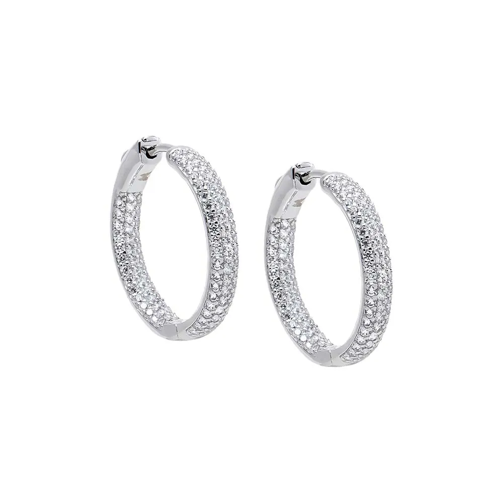 CZ Pavé Chunky Hoop Earring sold by Adina Eden's product image thumbnail 5