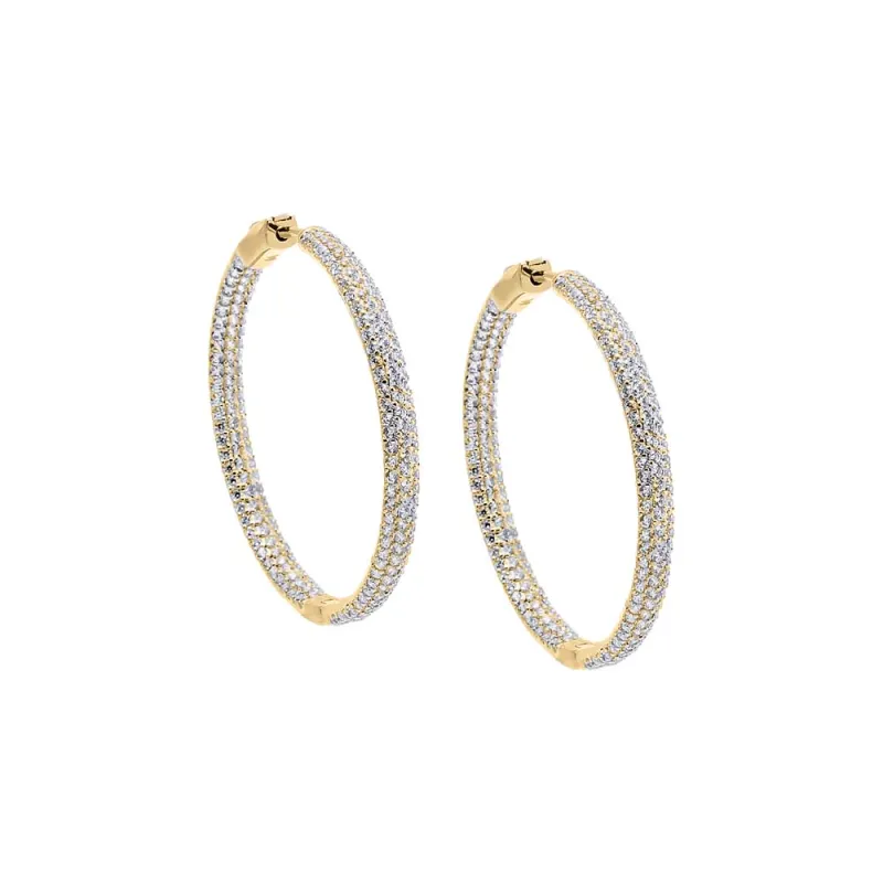 CZ Pavé Chunky Hoop Earring sold by Adina Eden's