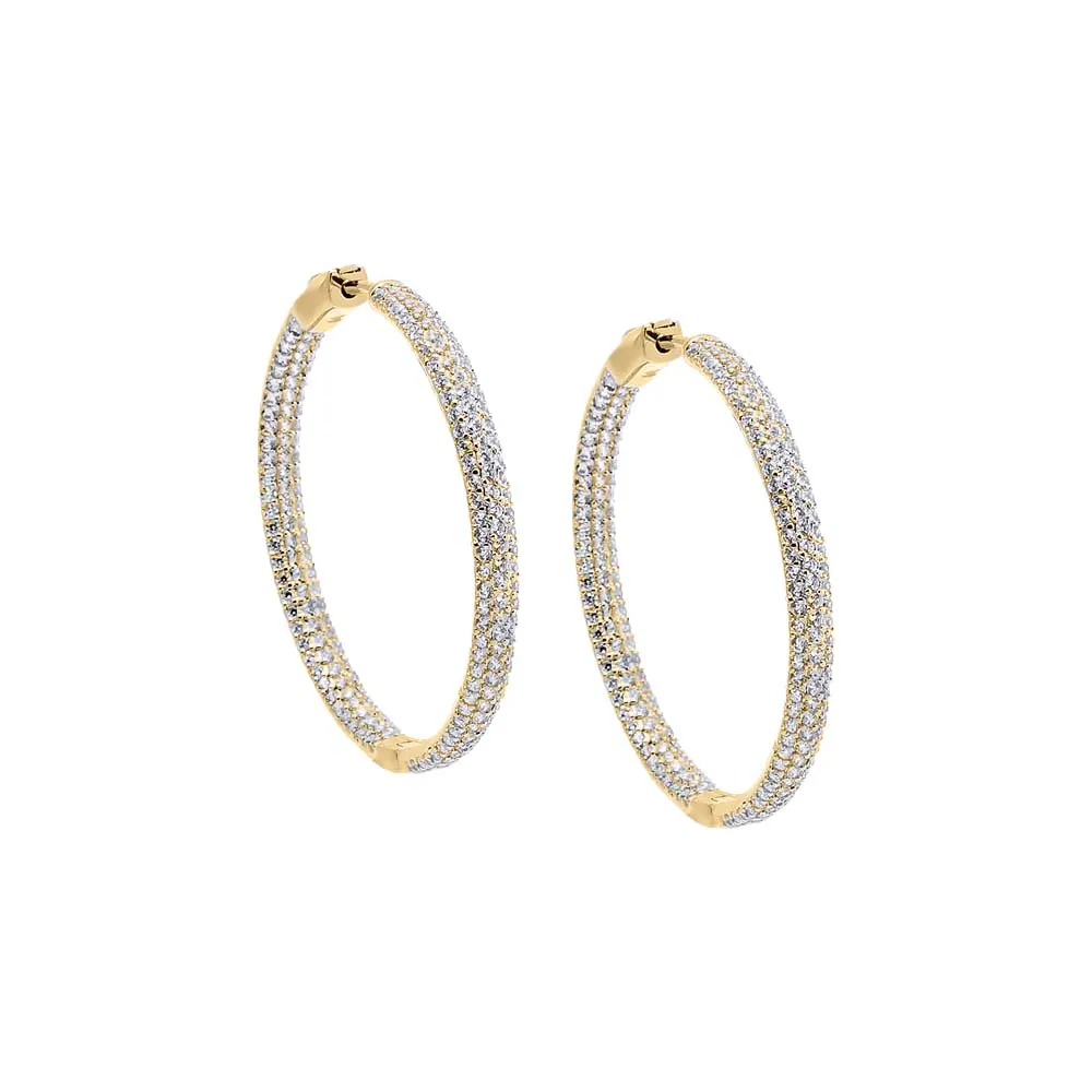 CZ Pavé Chunky Hoop Earring sold by Adina Eden's