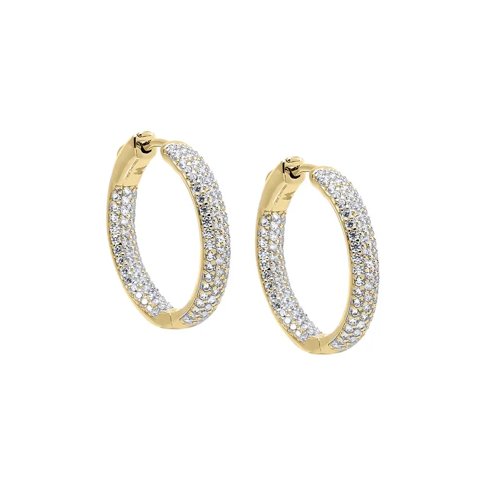CZ Pavé Chunky Hoop Earring sold by Adina Eden's product image thumbnail 4