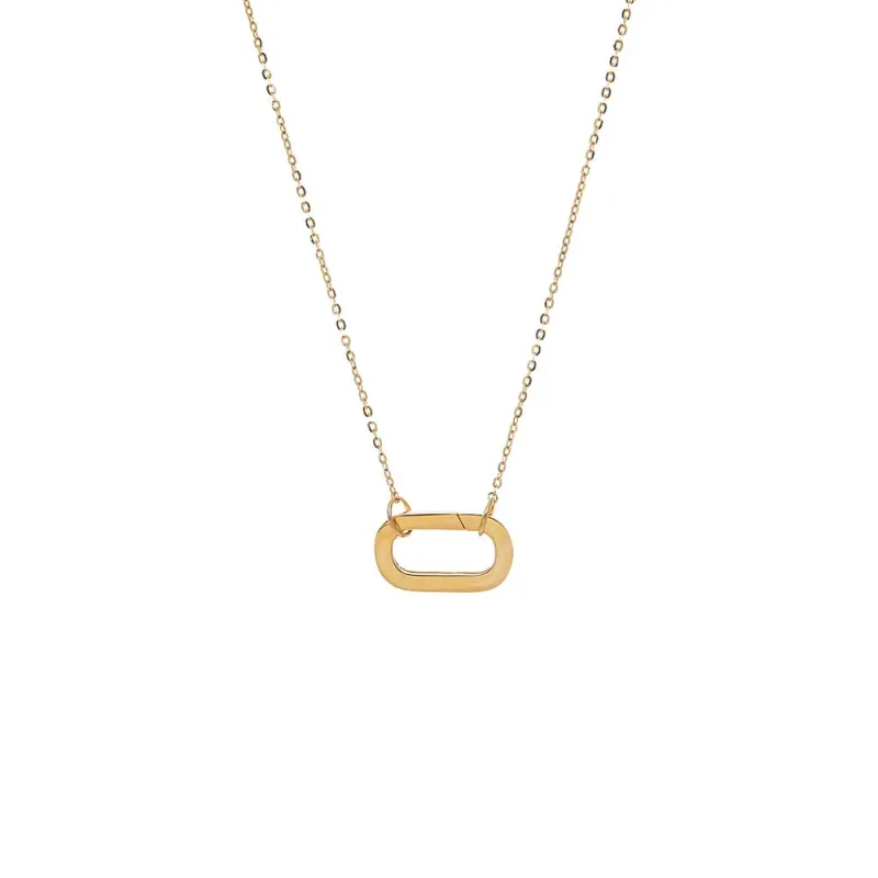 Chunky Paperclip Toggle Charm Necklace 14K sold by Adina Eden's