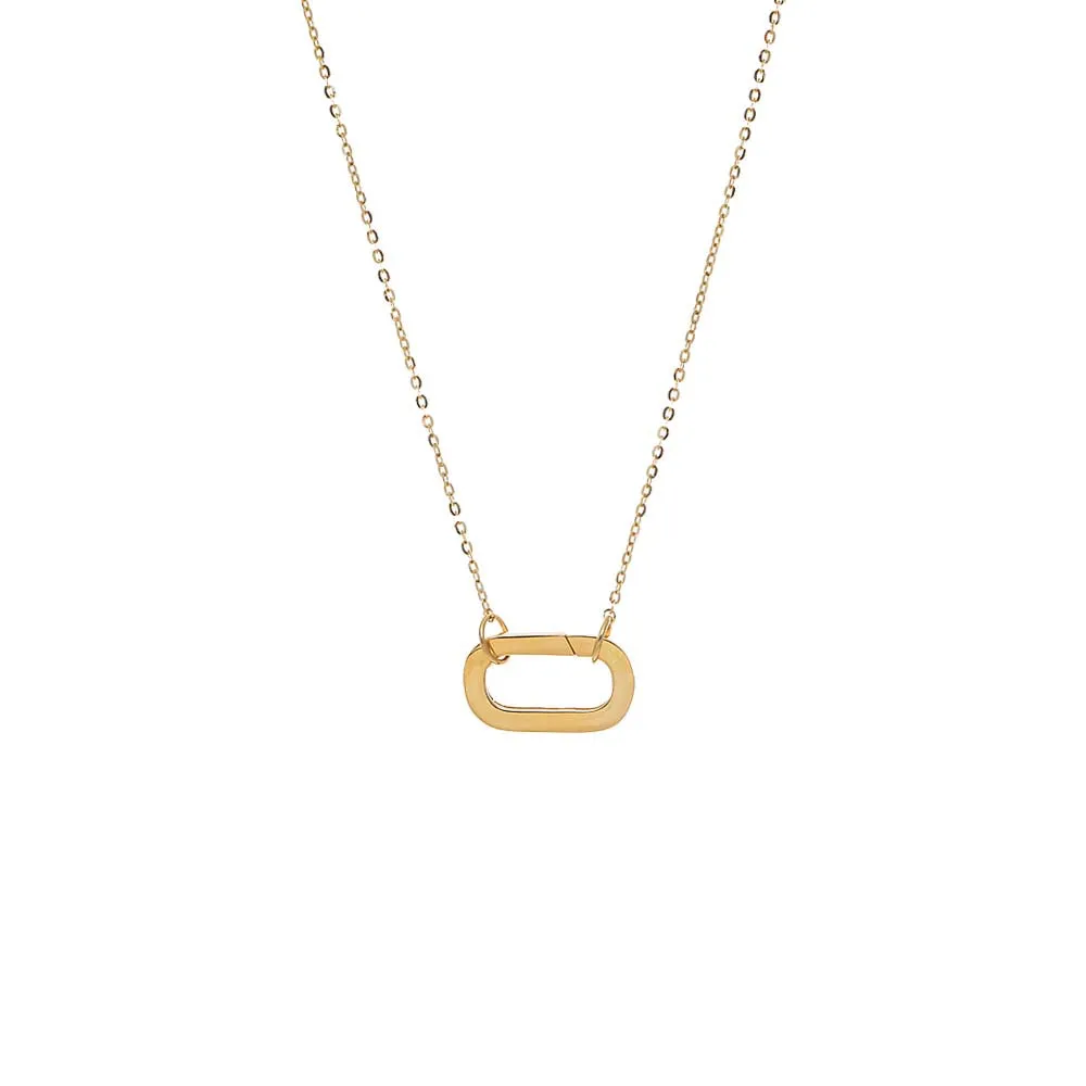 Chunky Paperclip Toggle Charm Necklace 14K sold by Adina Eden's