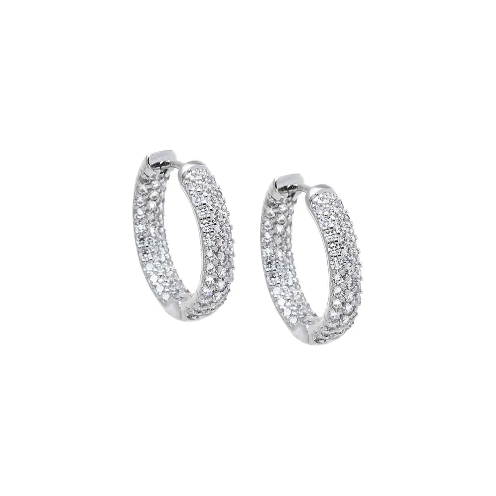 CZ Classic Pavé Hoop Earring sold by Adina Eden's product image thumbnail 3