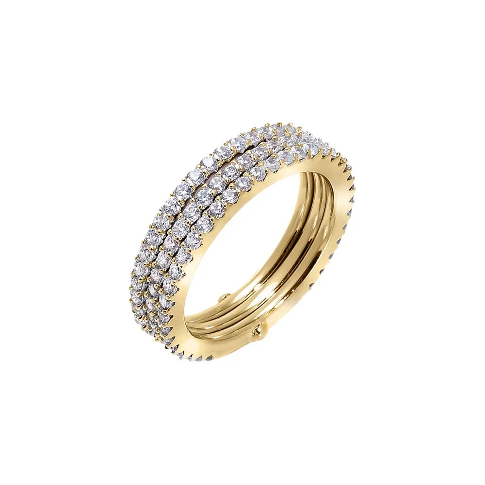 CZ Pavé Three-Stack Eternity Ring sold by Adina Eden's