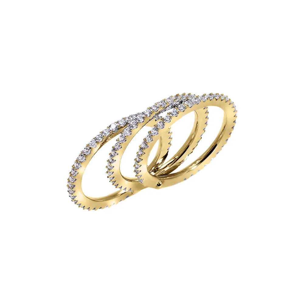 CZ Pavé Three-Stack Eternity Ring sold by Adina Eden's product image thumbnail 2