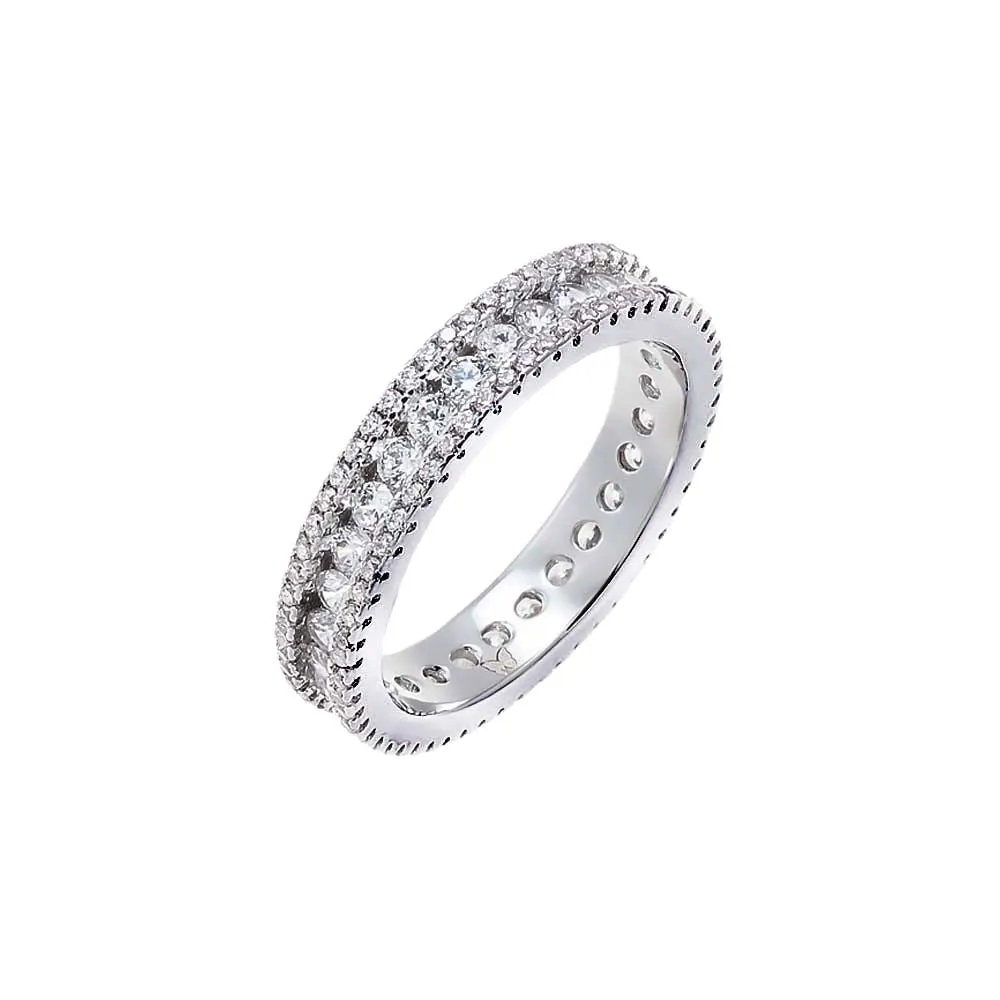 Thin CZ Pavé And Round Eternity Ring sold by Adina Eden's product image thumbnail 2