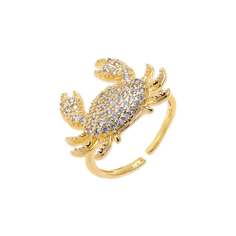 Pave Crab Adjustable Ring sold by Adina Eden's