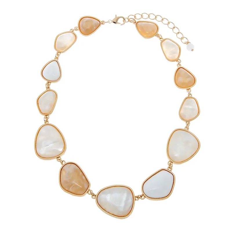 Mixed Stone Organic Shape Statement Necklace made by Adina Eden's