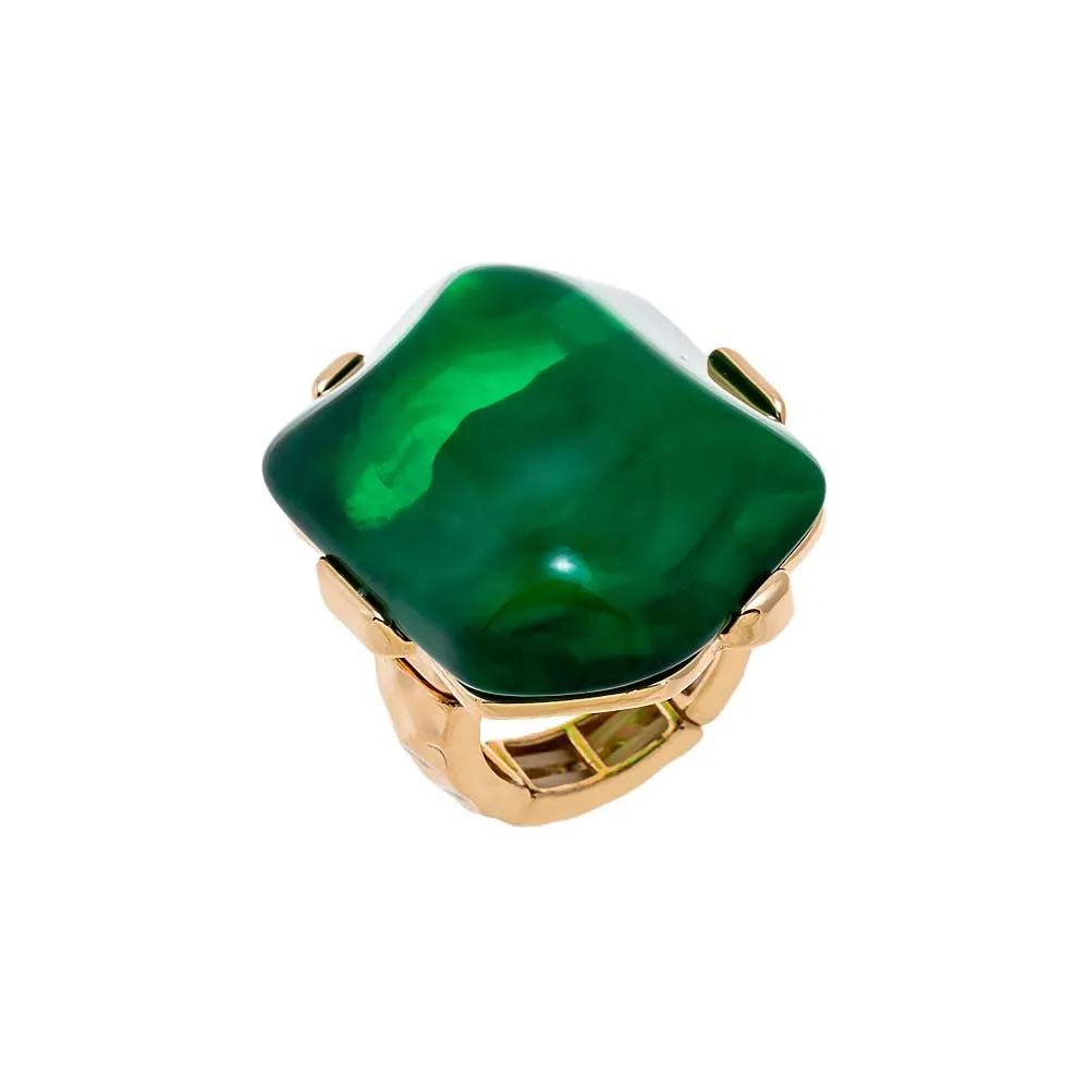 Green Jade Chunky Statement Ring sold by Adina Eden's