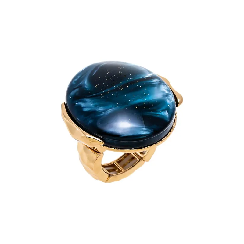 Blue Oval Stone Statement Ring sold by Adina Eden's