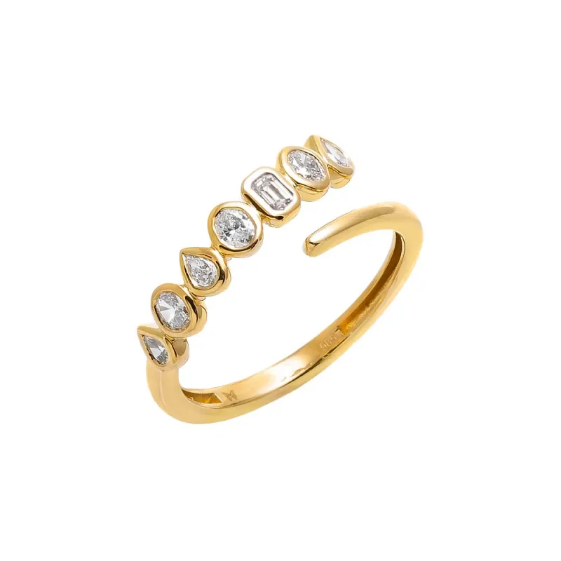 Lab Grownd Diamond Multishape Claw Wrap Ring 14K sold by Adina Eden's