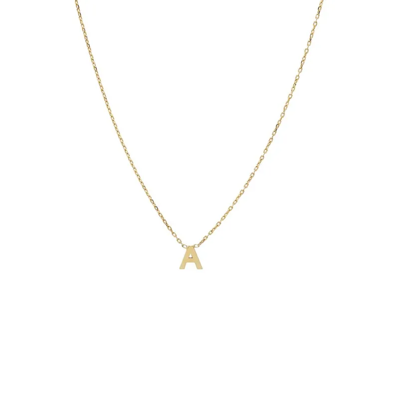 Solid Flat Uppercase Initial Necklace 14K sold by Adina Eden's