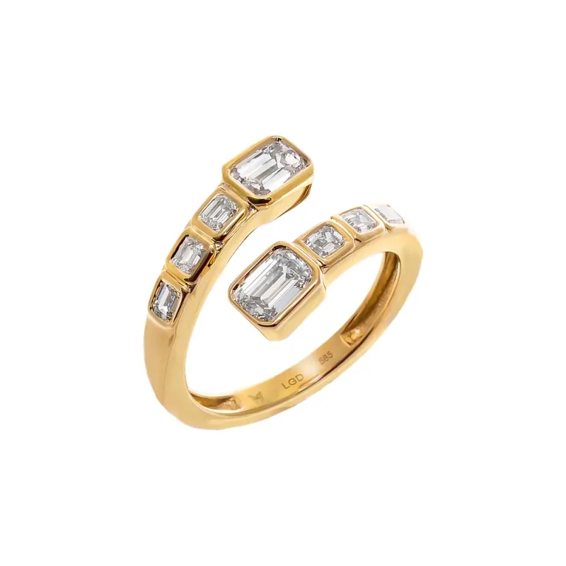 Lab Grown Diamond Multi Emerald Wrap Ring 14K sold by Adina Eden's