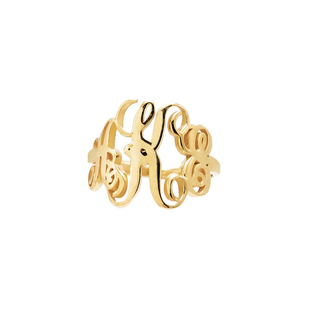 Solid Mongram Name Ring sold by Adina Eden's product image thumbnail 3