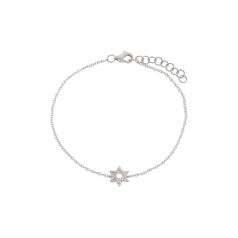 Diamond Pave Star Of David Bracelet 14K sold by Adina Eden's product image thumbnail 4