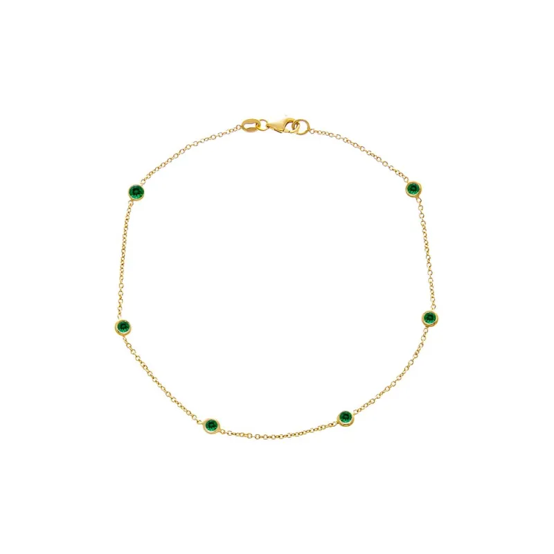 Emerald Green Diamond By The Yard Anklet sold by Adina Eden's