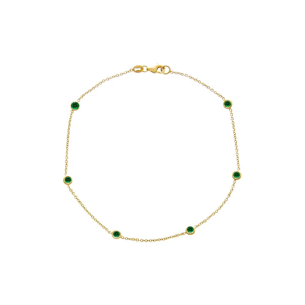 Emerald Green Diamond By The Yard Anklet sold by Adina Eden's