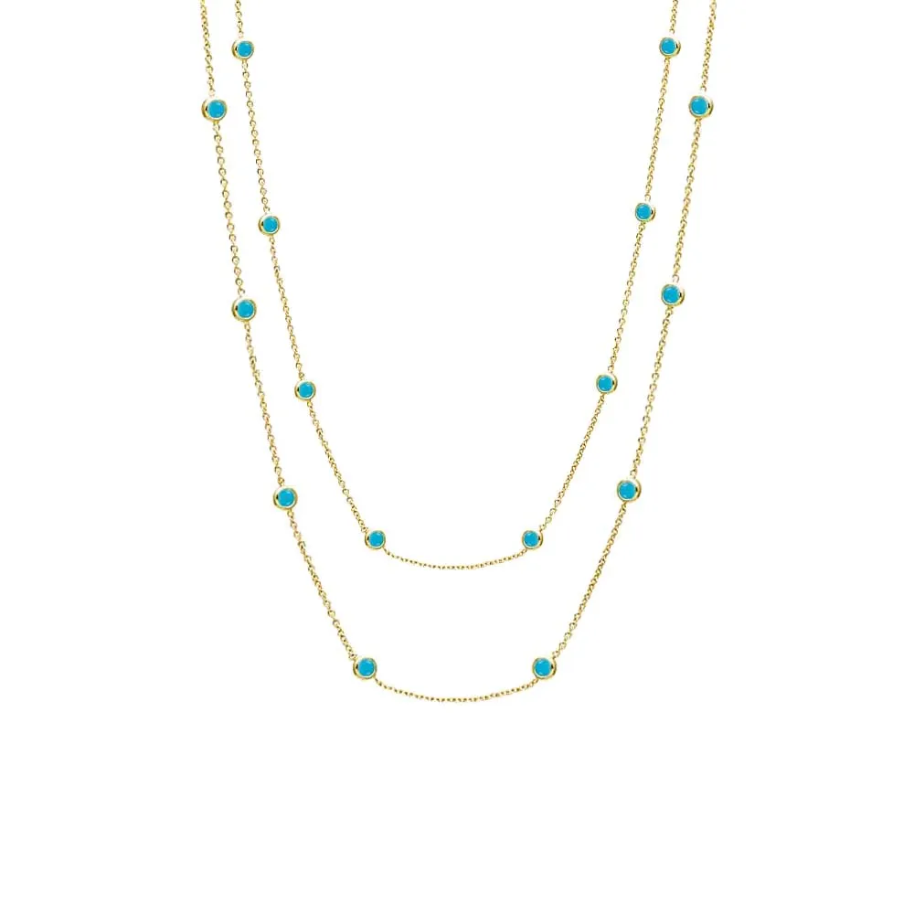 Turquoise Diamond By The Yard Necklace sold by Adina Eden's product image thumbnail 2