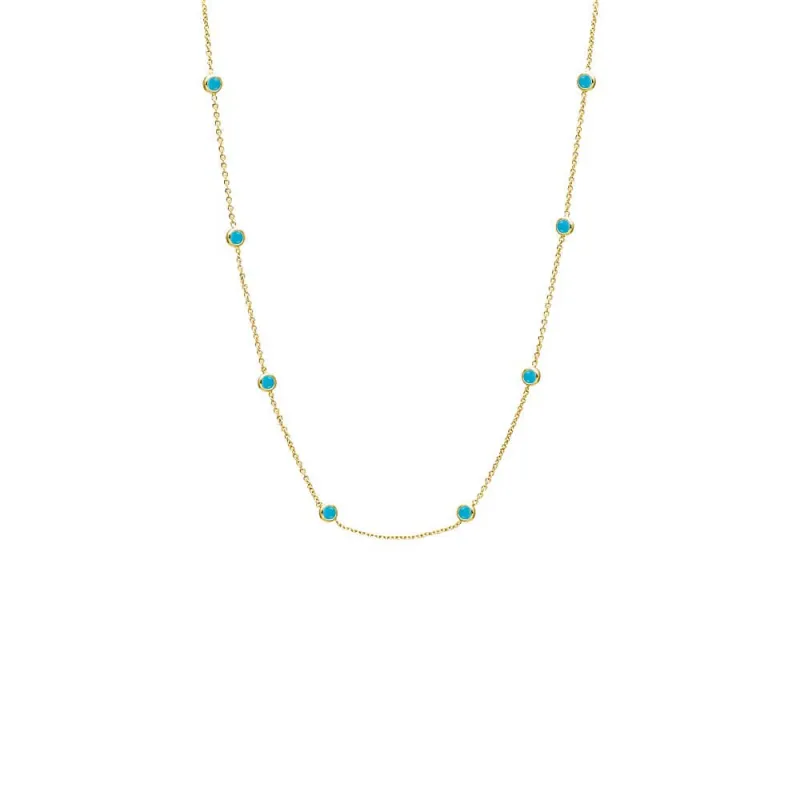 Turquoise Diamond By The Yard Necklace sold by Adina Eden's