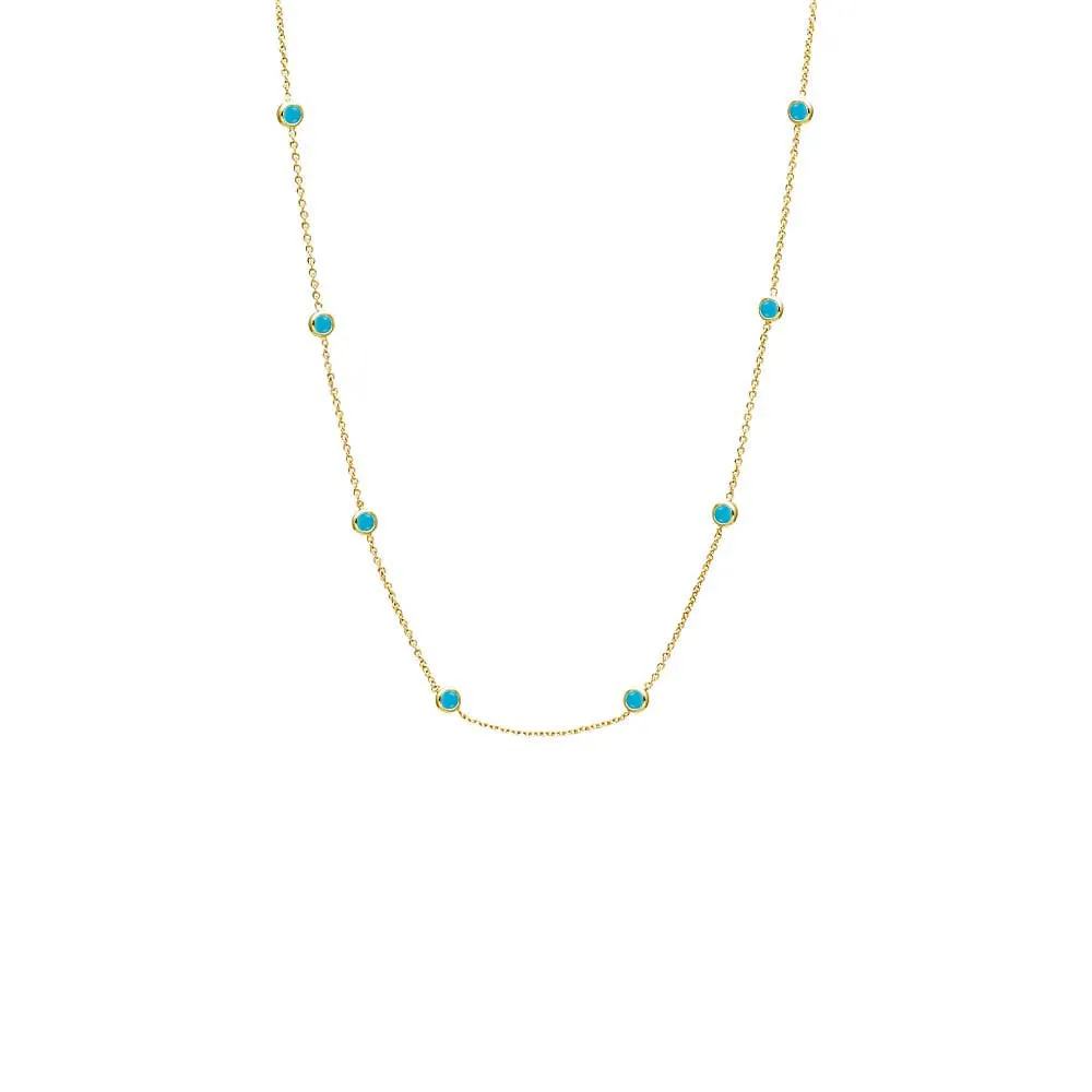 Turquoise Diamond By The Yard Necklace sold by Adina Eden's