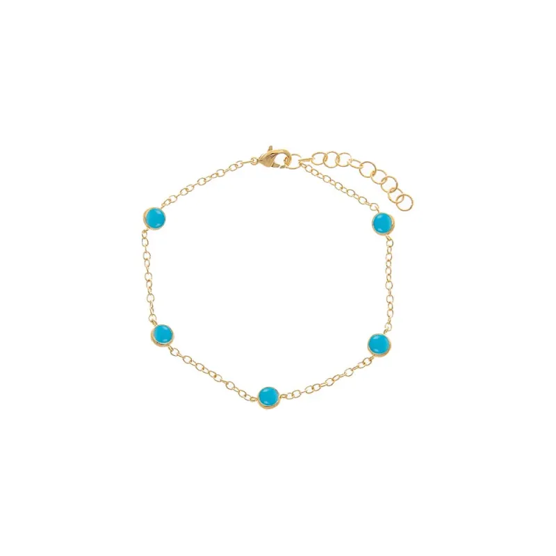 Turquoise Diamond By The Yard Bracelet sold by Adina Eden's