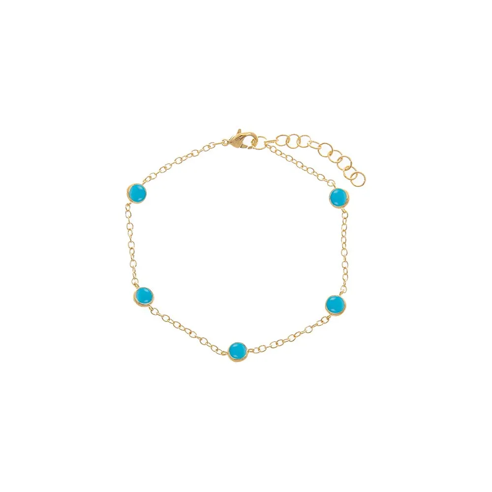Turquoise Diamond By The Yard Bracelet sold by Adina Eden's
